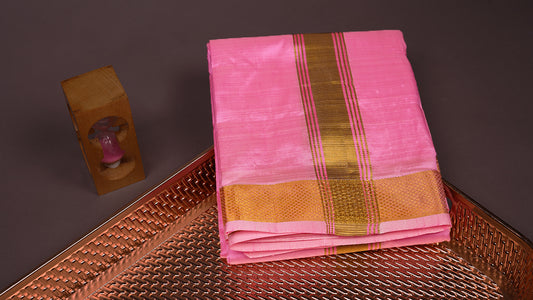 Horad Pure Silk Rose Pink 1.50” Dhoti