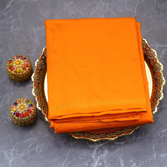 Horad Pure Silk Uthratcham Dark Orange Dhoti (9X5)