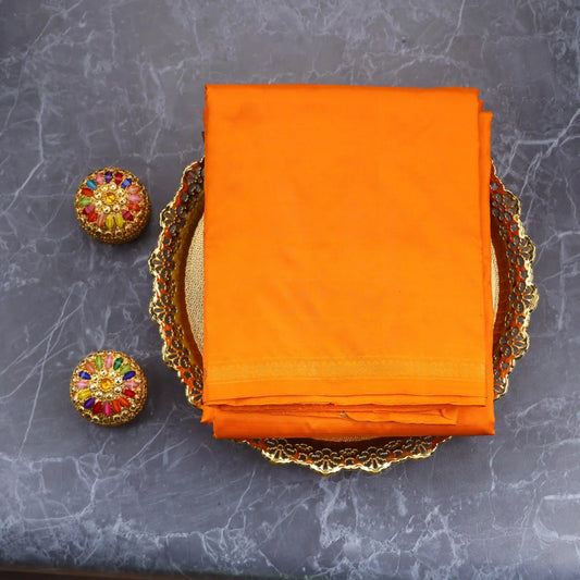 Horad Pure Silk Uthratcham Light Orange Dhoti (9X5)