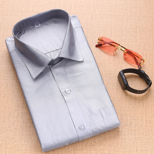 Horad Art Silk Grey Shirt