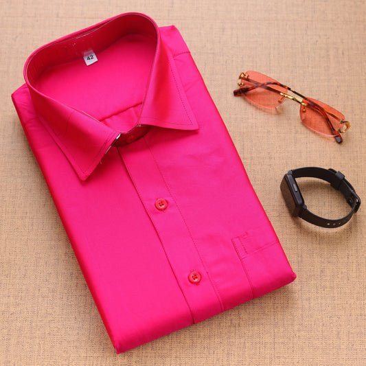 Horad Art Silk Dark Pink Shirt