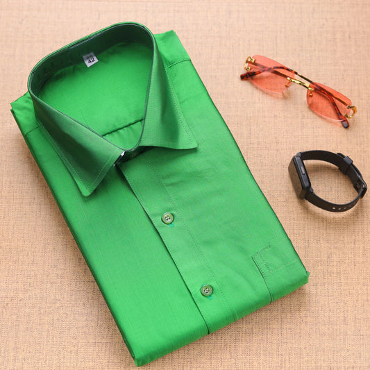 Horad Art Silk Dark Green Shirt