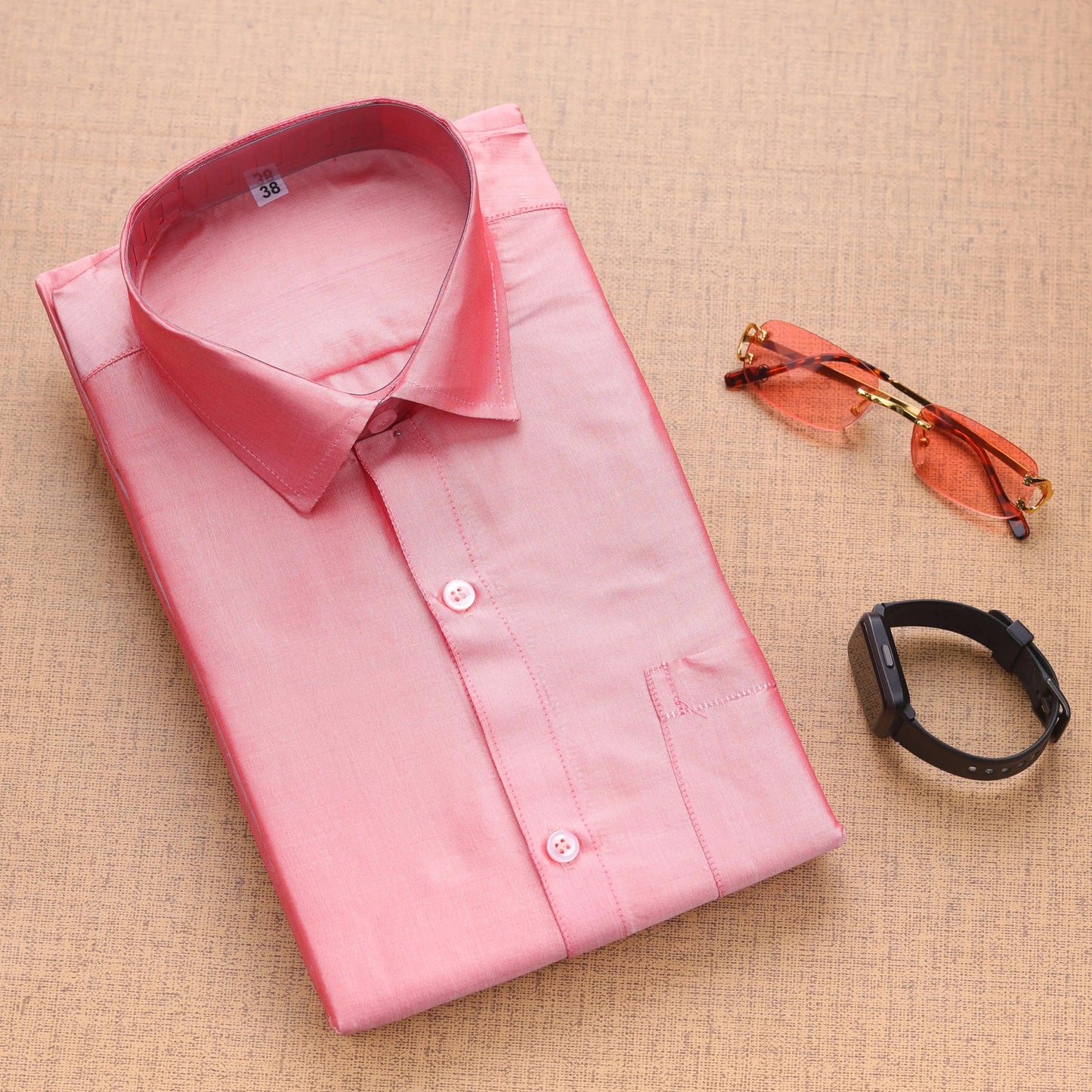 Horad Art Silk Rose Pink Shirt