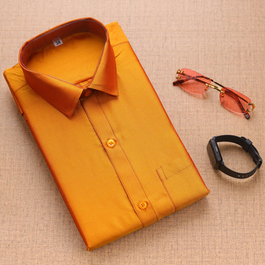 Horad Art Silk Orange Shirt