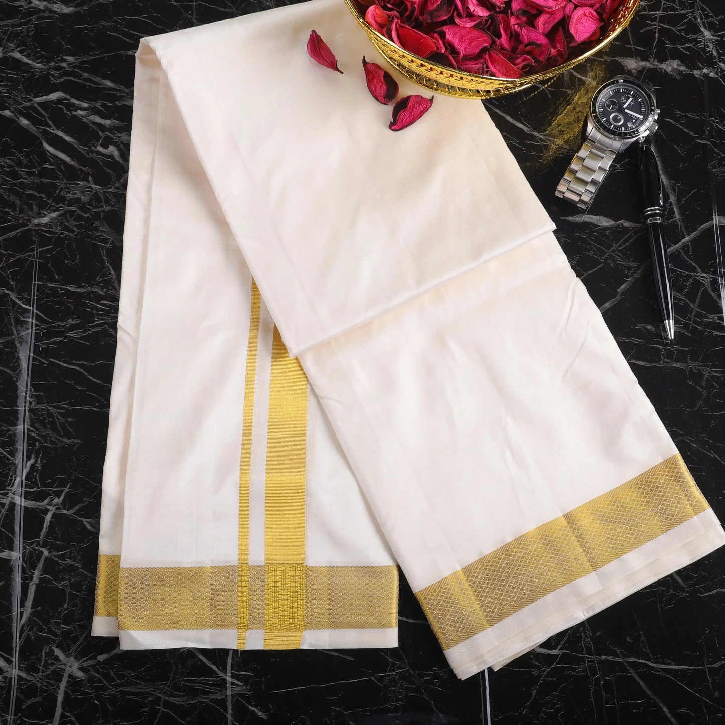 Horad Pure Silk Light Tussar 1.50” Dhoti (8X4)