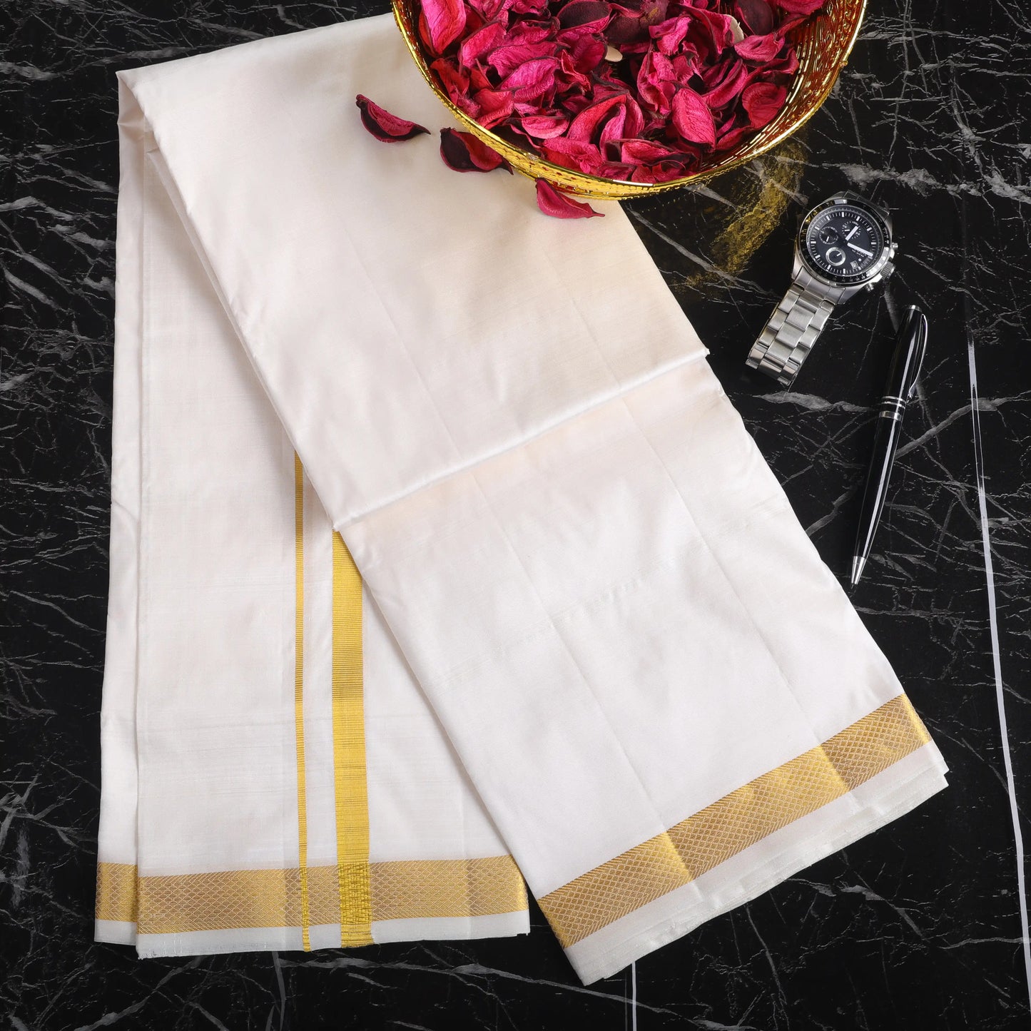 Horad Pure Silk Light Tussar 0.25 Inches” Dhoti