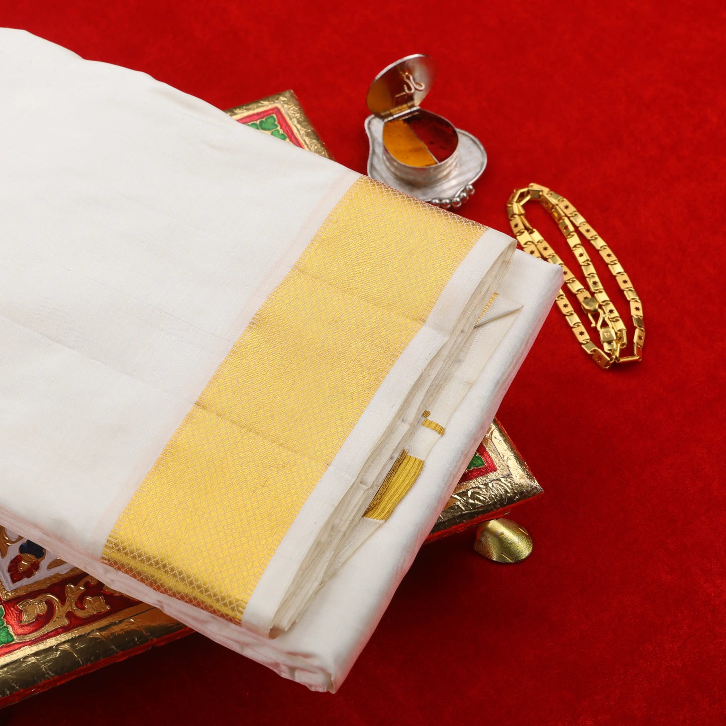 Horad Pure Silk Cream 2.50” Dhoti (8X4)