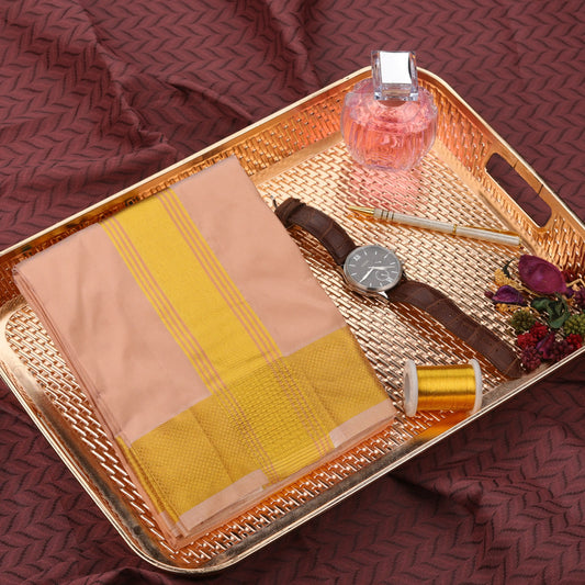 Horad Pure Silk Copper/Gold Zari 2.00 ” Dhoti