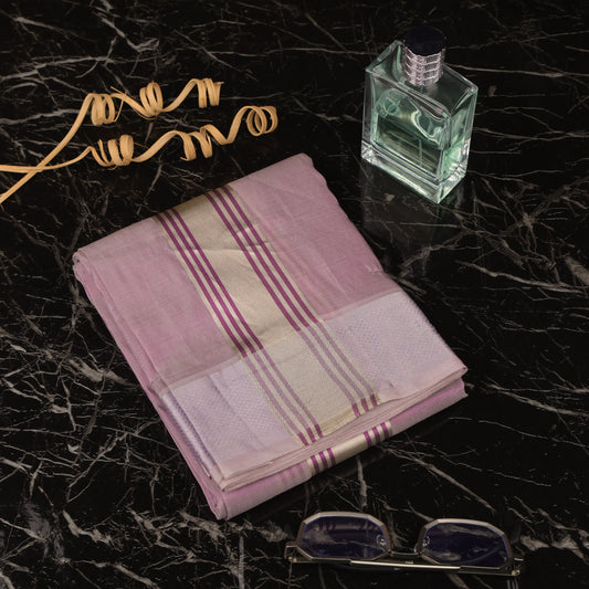 Horad Pure Silk Tissue Purple 3.5” Dhoti (9X5)