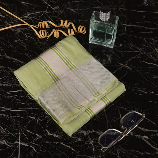 Horad Pure Silk Tissue Green 3.5” Dhoti