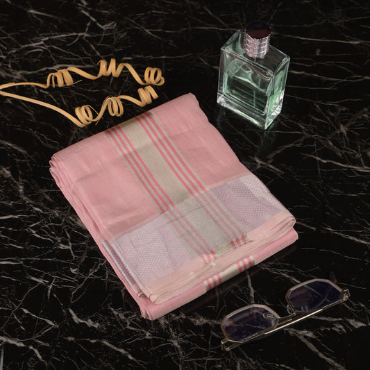 Horad Pure Silk Tissue Pink 3.5” Dhoti (9X5)