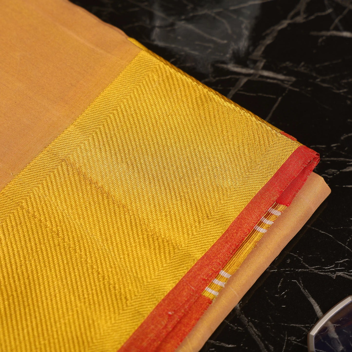 Horad Pure Silk Yellow Designer Tissue 3.00” Dhoti