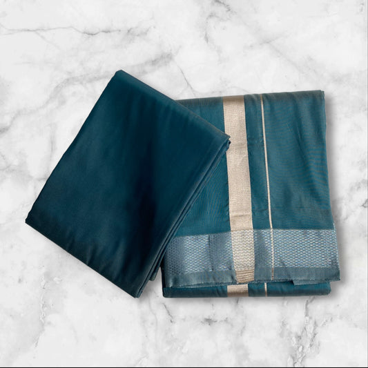 HORAD Premium Art Silk H.Bird Dhoti with Shirt Material