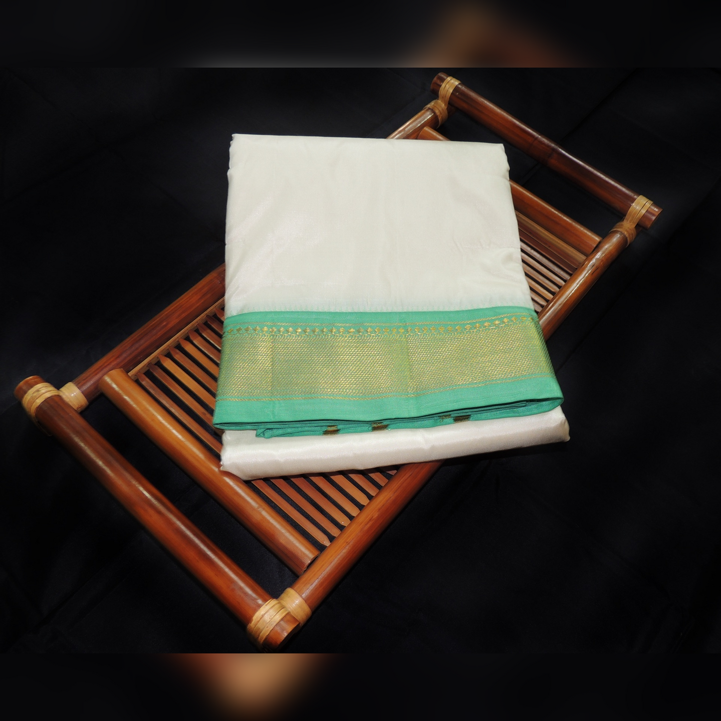 Horad Pure Silk Pavitr Panchakacham White 11 KAN Dhoti (9X5)