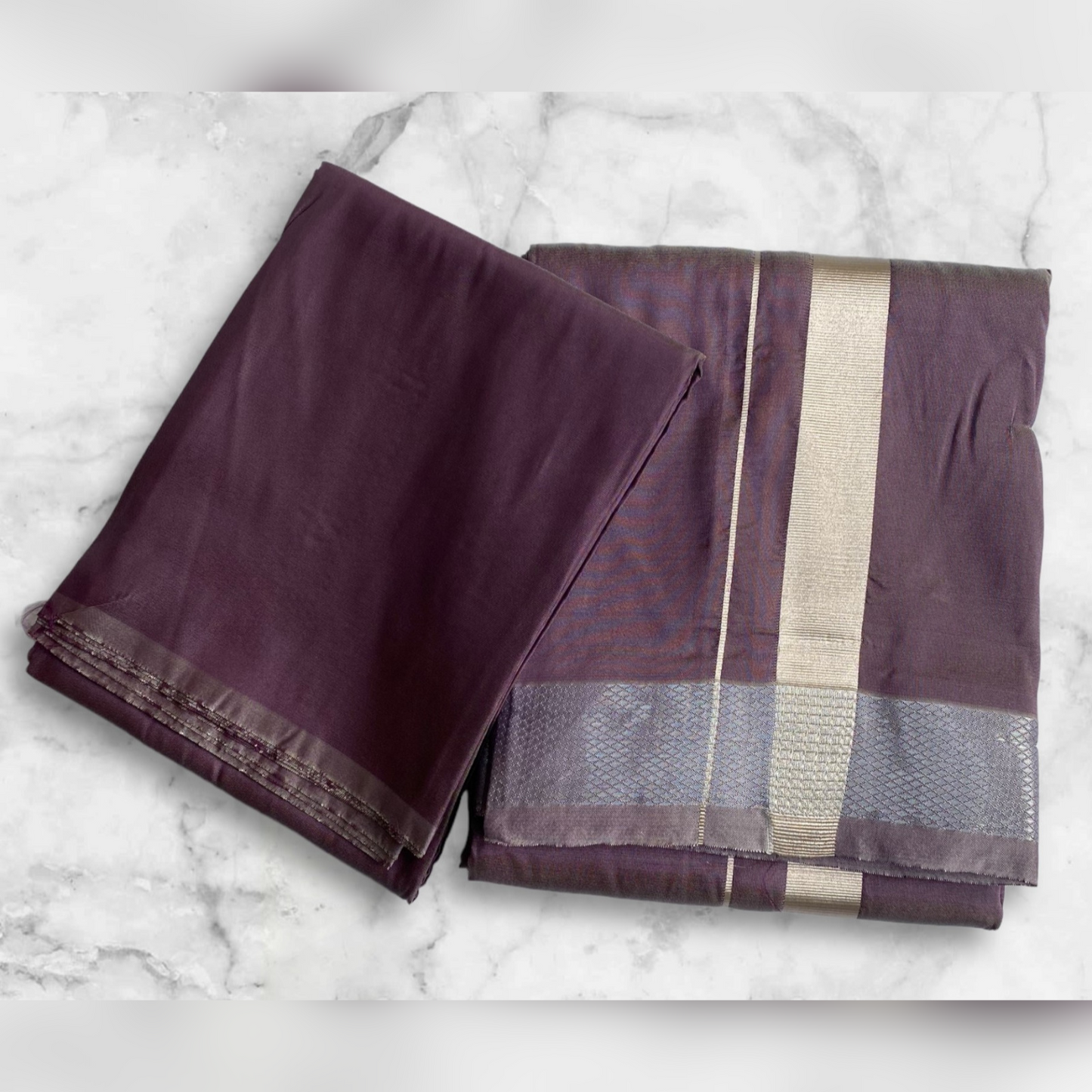 HORAD Premium Art Silk A.Violet Dhoti with Shirt Material