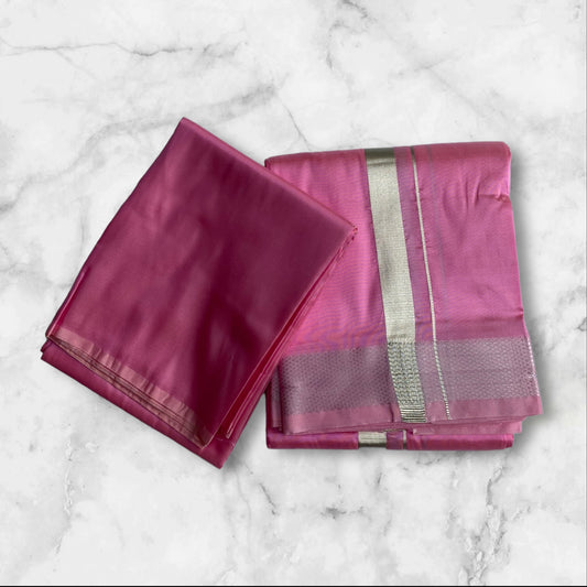 HORAD Premium Art Silk Raisin Dhoti with Shirt Material