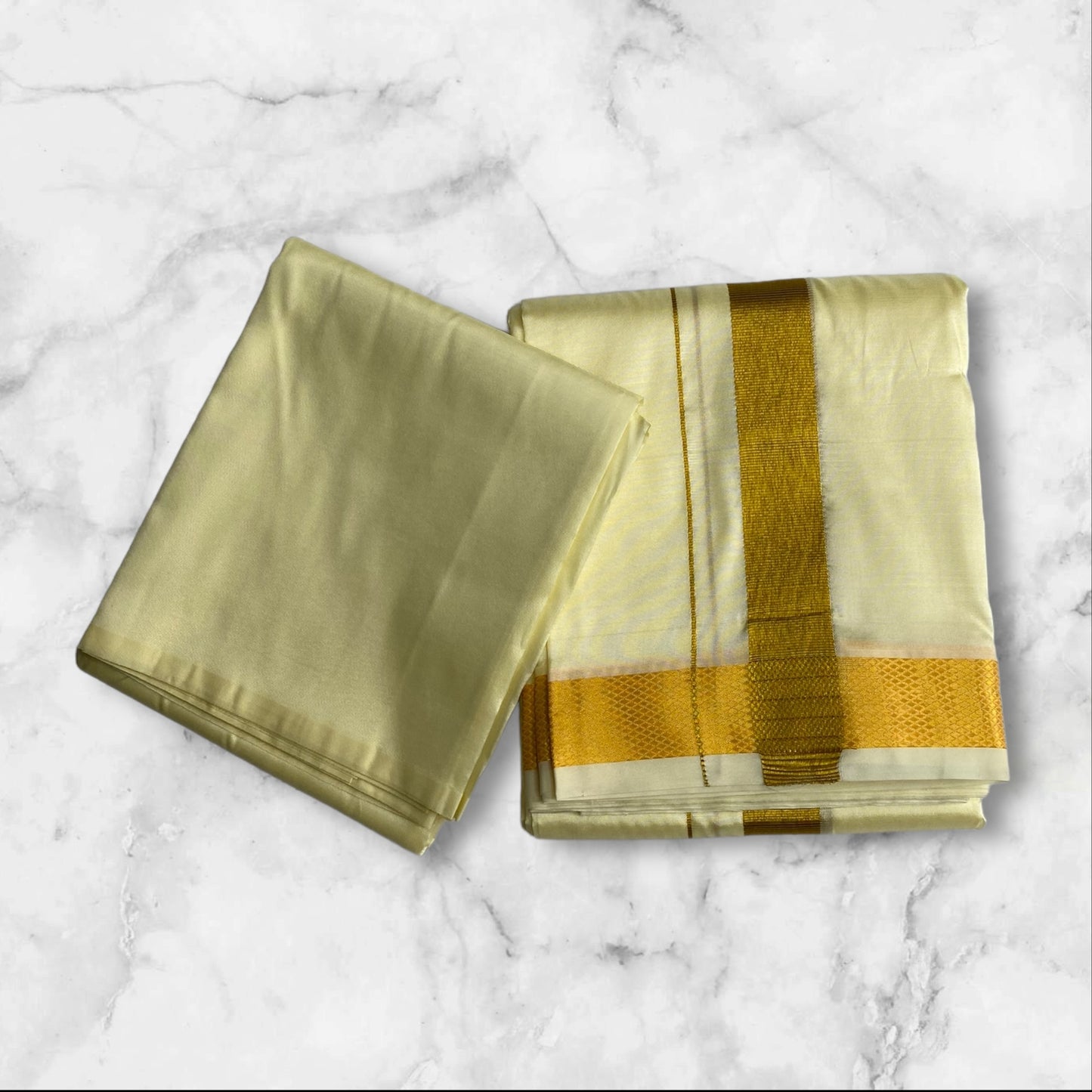 HORAD Premium Art Silk B.Scotch Dhoti with Shirt Material