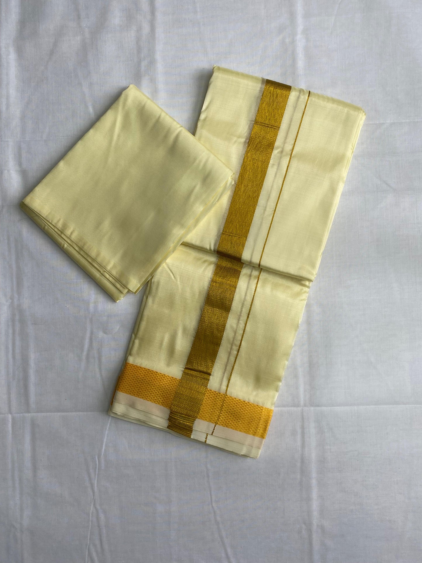 HORAD Premium Art Silk B.Scotch Dhoti with Shirt Material