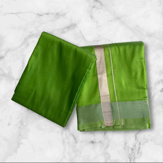 HORAD Premium Art Silk P.Green Dhoti with Shirt Material